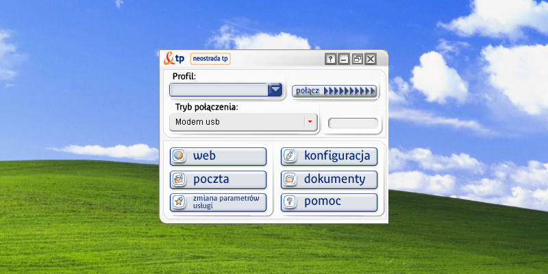 Interfejs programu Neostrada TP